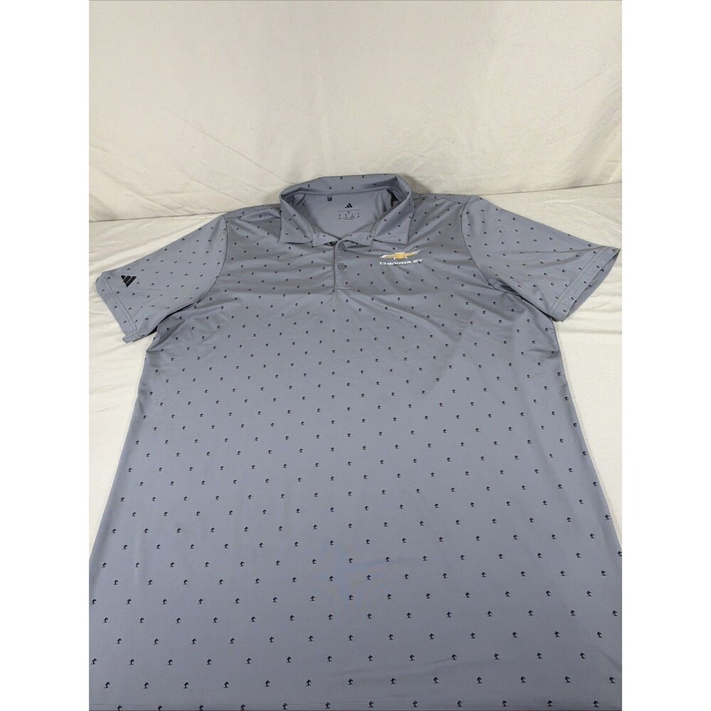 Adidas Chevrolet Golf Polo Shirt Mens XL Gray Cactus/Tree Print GM OEM Dealer